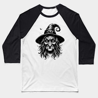 Classic Witch with Bat Baseball T-Shirt